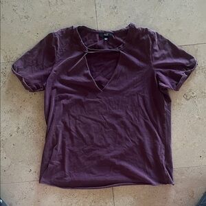 Paige Deep Purple V-Neck Short Sleeve Top